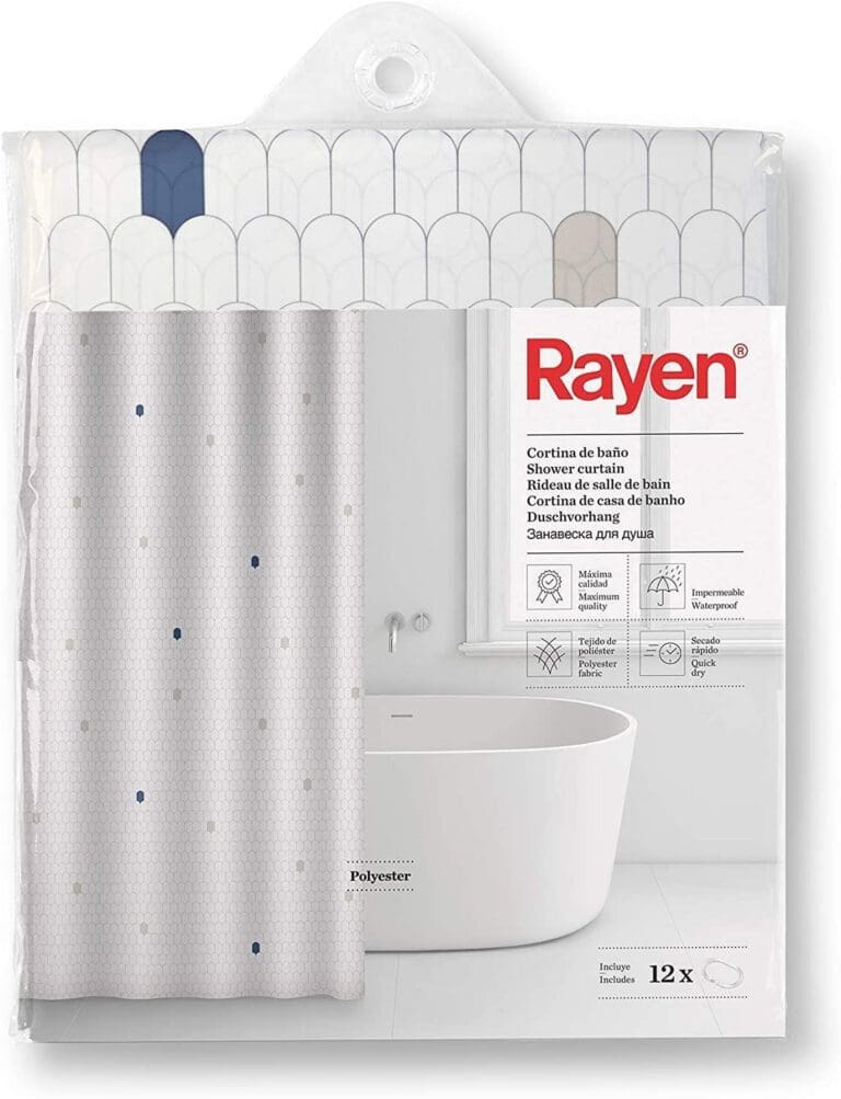 Shower Curtain with Rings - White Cells