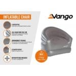 Vango Inflatable Flocked Air Camping Chair - Nocturne Grey