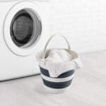 12 Litre Collapsible Silicone Sided Bucket - White and Grey