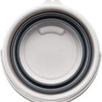 12 Litre Collapsible Silicone Sided Bucket - White and Grey