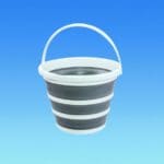 Collapsible Round Bucket with Handle - White/Grey -