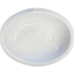 White Plastic Oval Shaped Shallow Vanity Sink - 460 x 370 x 90