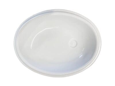 White Plastic Oval Shaped Shallow Vanity Sink - 460 x 370 x 90