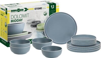 Melamine Dinner Set 12 piece - Dolomit Blue