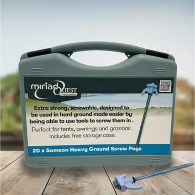 Screw in Hardstanding Pegs - Pack of 20 with Adaptor