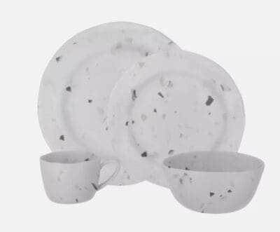 16 piece Melamine Dinner Set - Travellife Soria Terrazzo