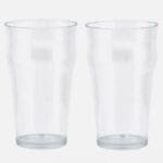 500ml Beer Glass - Pack of Two - Plastic