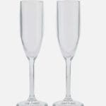 Champagne Glass - Pack of Two - Clear Plastic