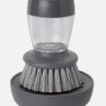 Dishwashing Brush with Liquid Reservoir and Dish