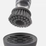 Dishwashing Brush with Liquid Reservoir and Dish