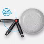 26cm Folding Handle Camping Frying Pan with Ceramic Non-Stick