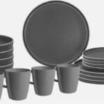 Melamine Dinner Set 16 piece - Dolomit Grey Stone Touch