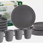 Melamine Dinner Set 16 piece - Dolomit Grey Stone Touch