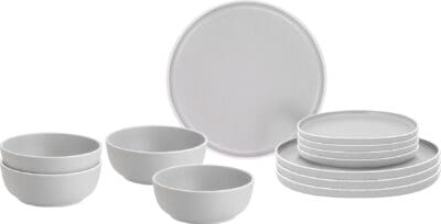 Brunner 12pc Melamine Dinner Set – Midday Dolomit White