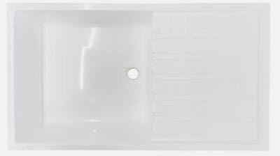 Kitchen 590 x 335 x 140 White Sink with Drainer