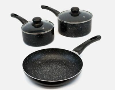 3 Piece Induction Pan Set - Black Marble