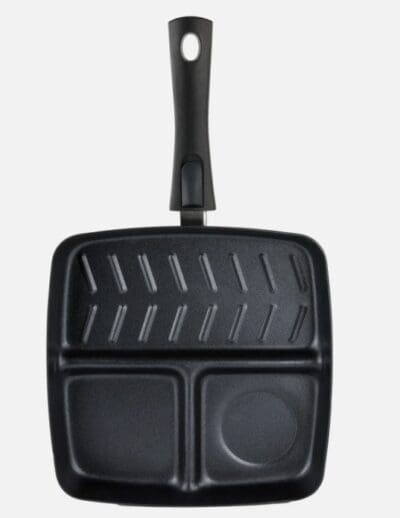 Three Section Frying Pan with Removable Handle