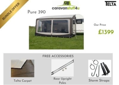 Telta Pure 390 Air Porch Awning BUNDLE - FREE ACCESSORIES
