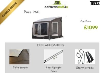 Telta Pure 260 Air Porch Awning With FREE ACESSORIES BUNDLE